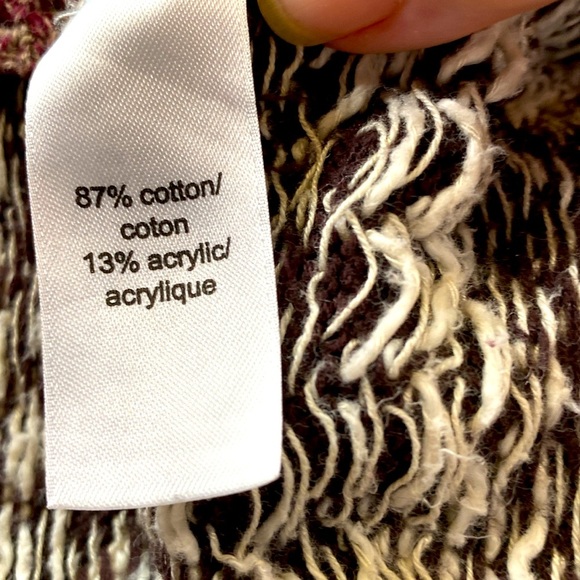 MAURICES BROWN WHITE MAGENTA COZY CARDIGAN with HOODIE Sz M GUC - Picture 10 of 11